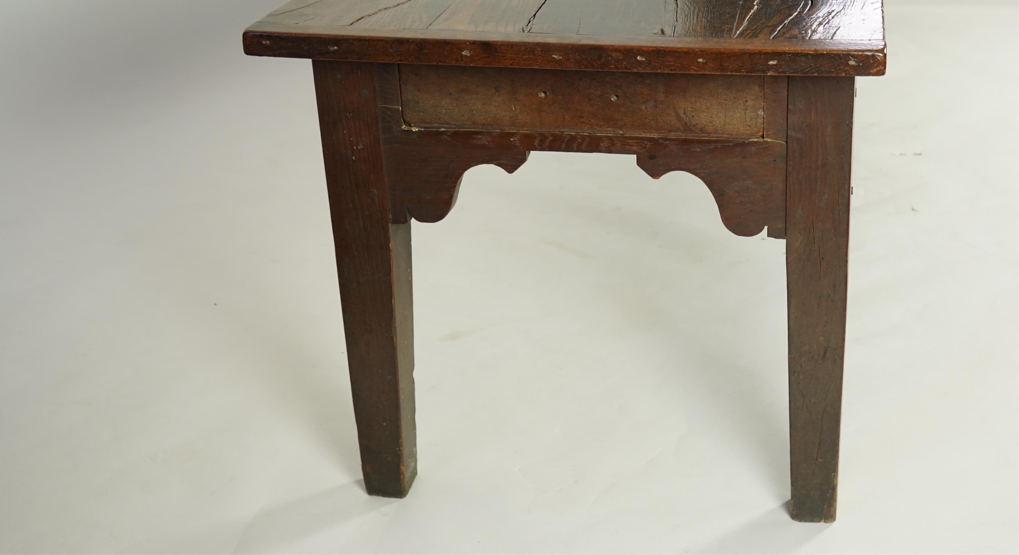 A 19th century rectangular oak refectory dining table